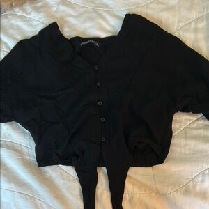 Abercrombie & Fitch Black Button-Up Women's Top
